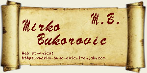 Mirko Bukorović vizit kartica